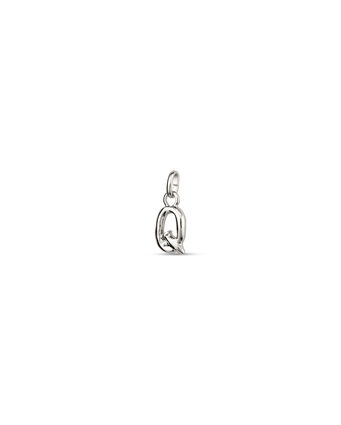 Sterling silver-plated charm with small letter Q